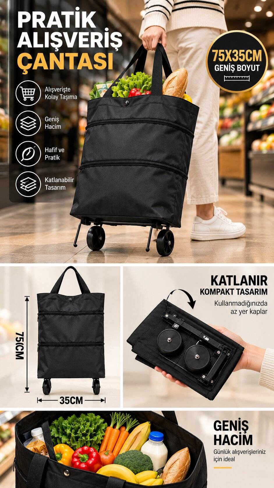 Ölçü ve katlanabilir kompakt tasarım